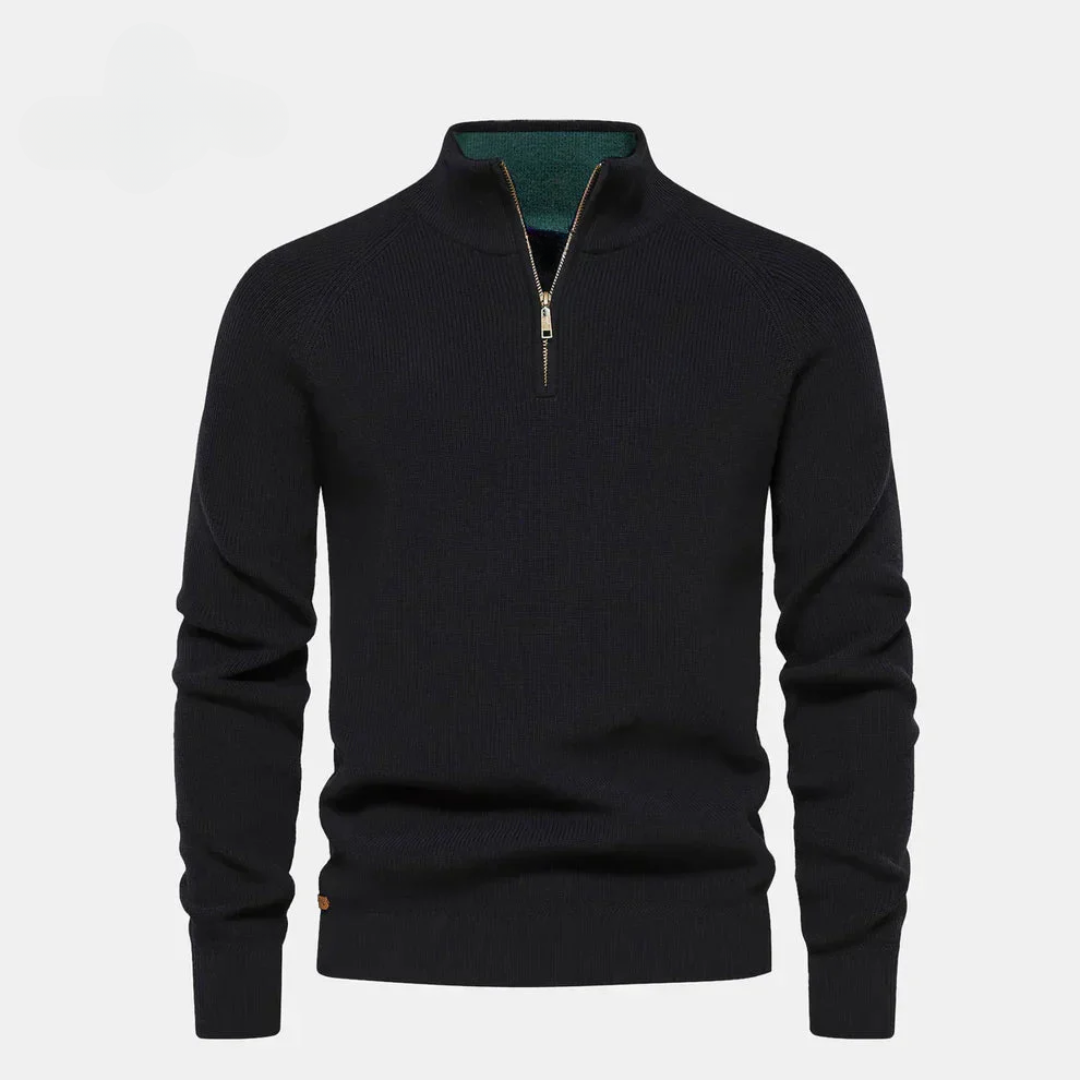 Zipped Collar Sweater